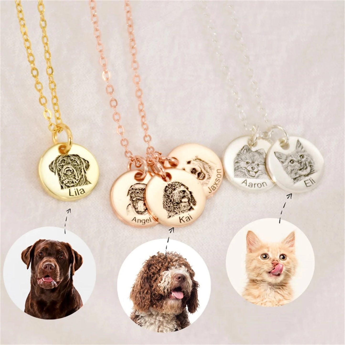 Personalized Pet Portrait Necklace Purrfect Pawzzz