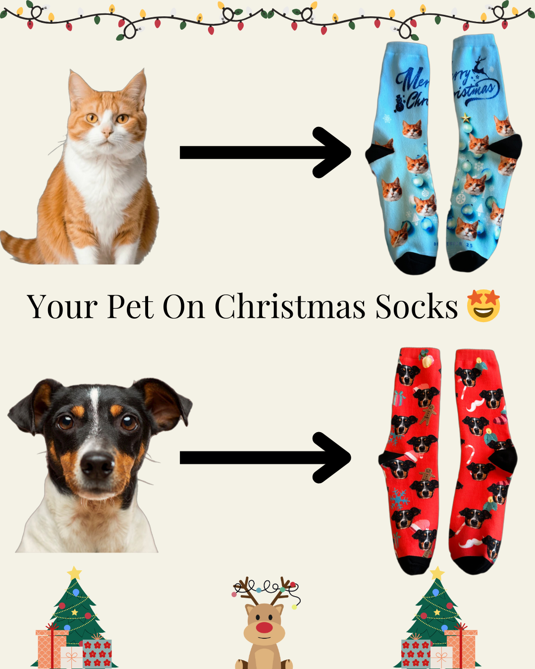 Custom Pet Christmas Socks